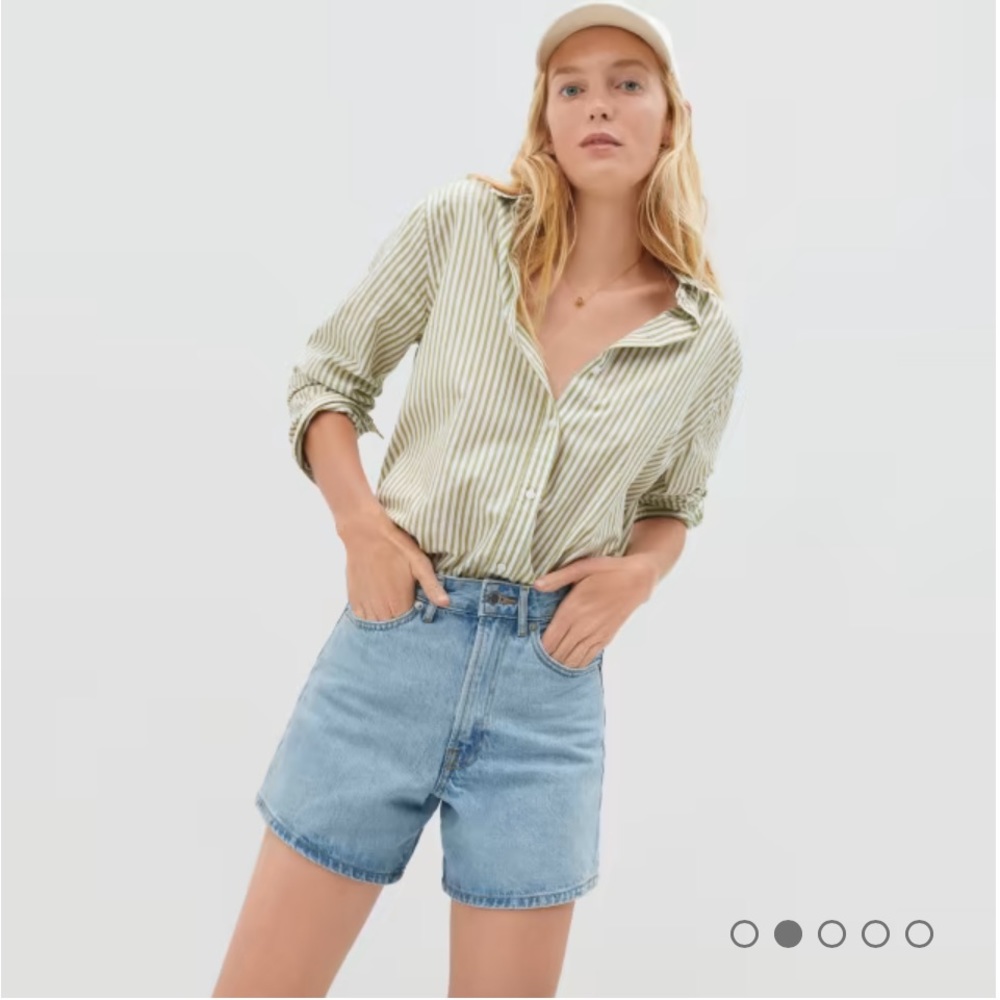 Everlane A-Line Denim Shorts in Light Wash
